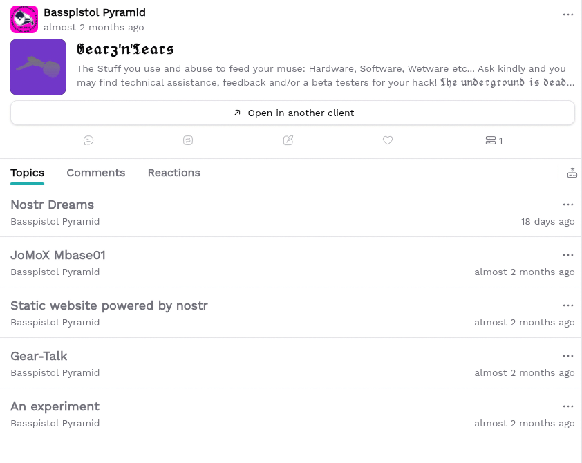 Text-focused forum topic list when browsing a NIP-29 group in Hallway